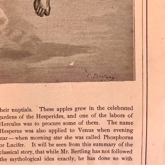 Angel Night Print by R. Brend’amour 1875 vintage art - Picture 5 of 13